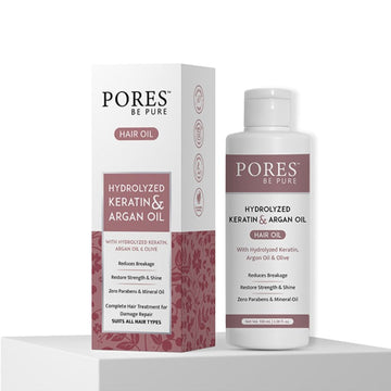 Hydrolyzed Keratin & Argan oil Hair Oil by PORES BE PURE